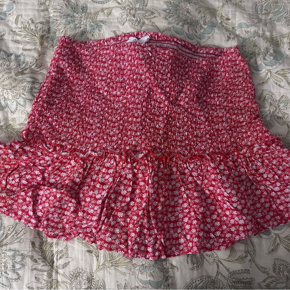 Floral Red Women's Skirt